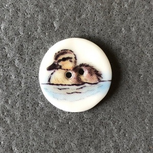 Duckling Swimming Smaller Medium Button